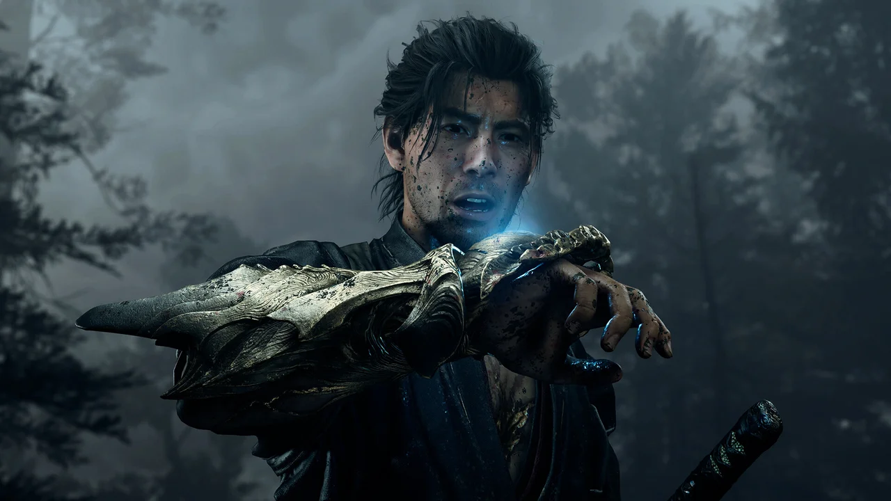 Official Capcom in-game render of Miyamoto Musashi with the awakened Oni Gauntlet in Onimusha Way of the Sword